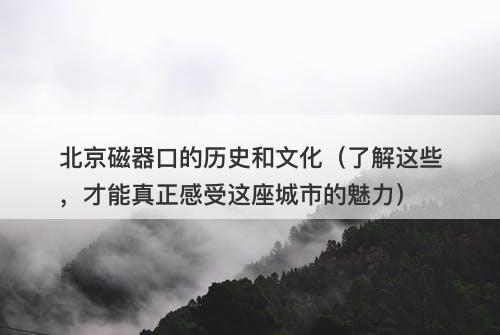 北京磁器口的历史和文化（了解这些，才能真正感受这座城市的魅力） 